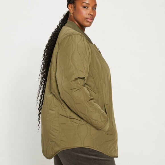 Universal Standard Hudson Quilted Coat - Colour Ivy - Size XS (10-12) - Picture 3 of 7